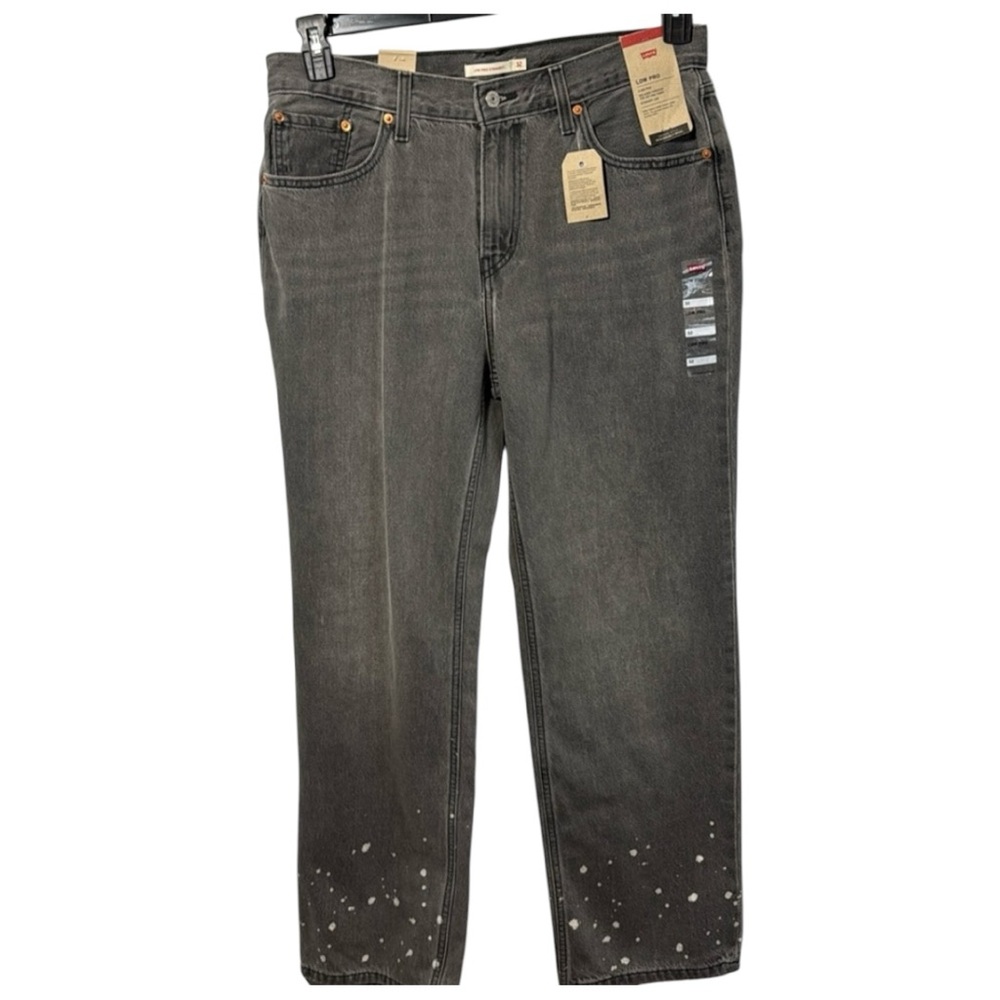 Levi’s Jeans Gray Low Pro Mid Rise Straight‎ Leg Paint Spattered in Size 32  NWT